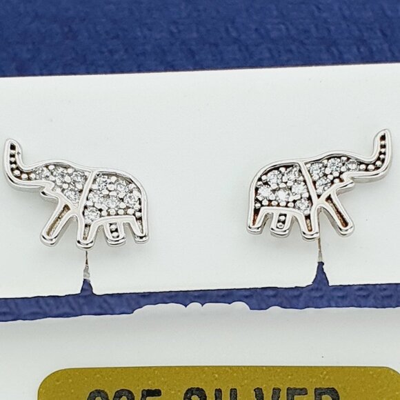 925 Sterling Silver CZ Stud Earrings for Women/Girl, US925P1224 - Picture 2 of 4